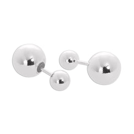 Sterling Silver Double Sided 6mm Ball Stud Earrings