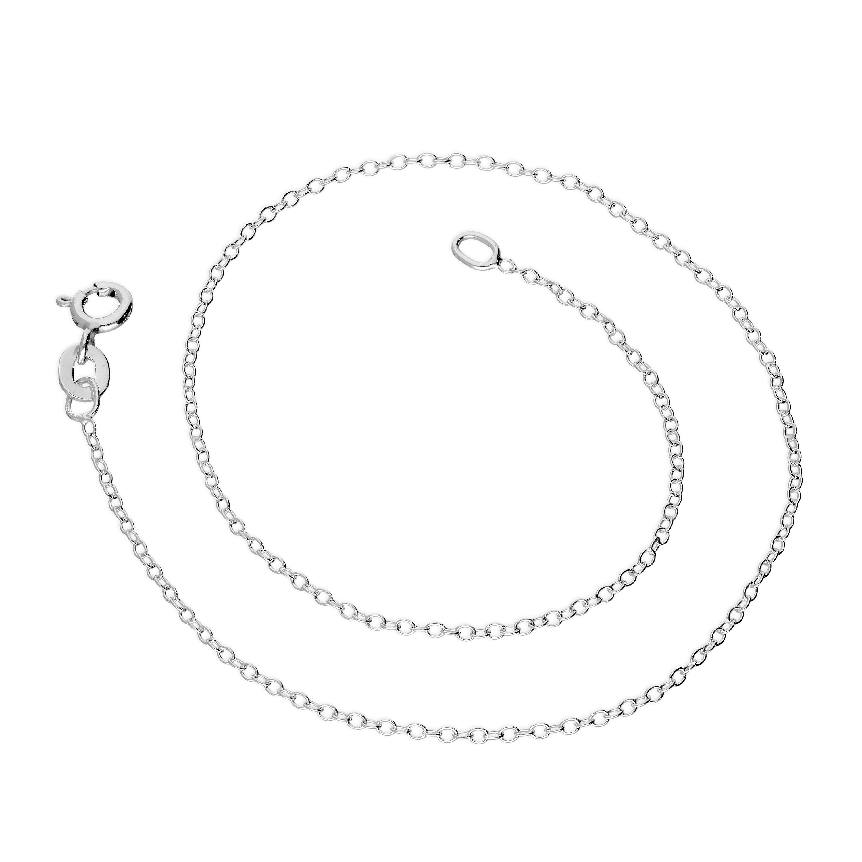 Fine Sterling Silver Belcher Chain Anklet - 10 Inches