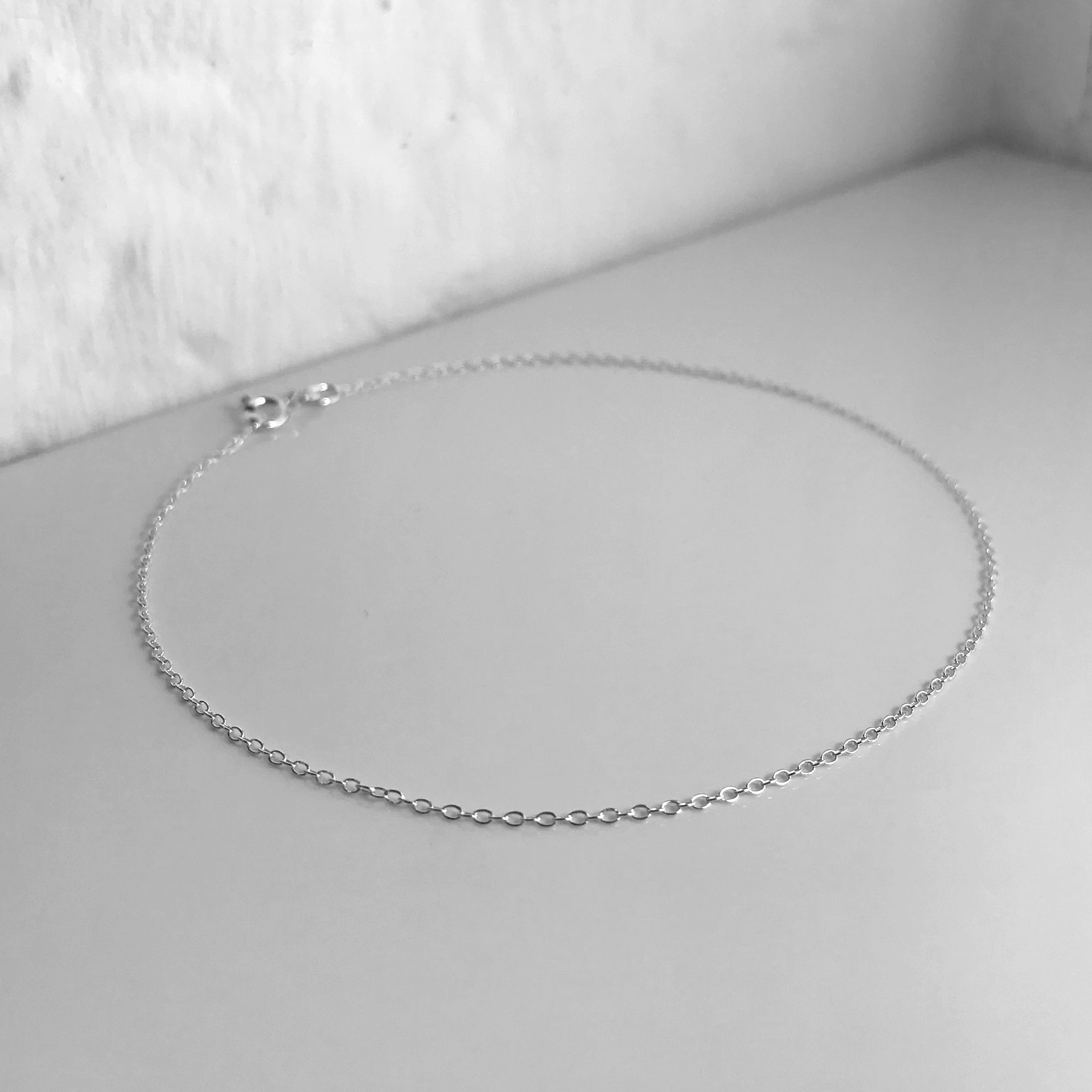 Fine Sterling Silver Belcher Chain Anklet - 10 Inches