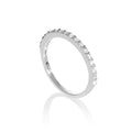 Sterling Silver & Clear CZ Crystal Half Eternity Ring Size H - W