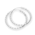 Sterling Silver Diamond Cut Hoop Earrings 15mm 18mm 25mm 28mm