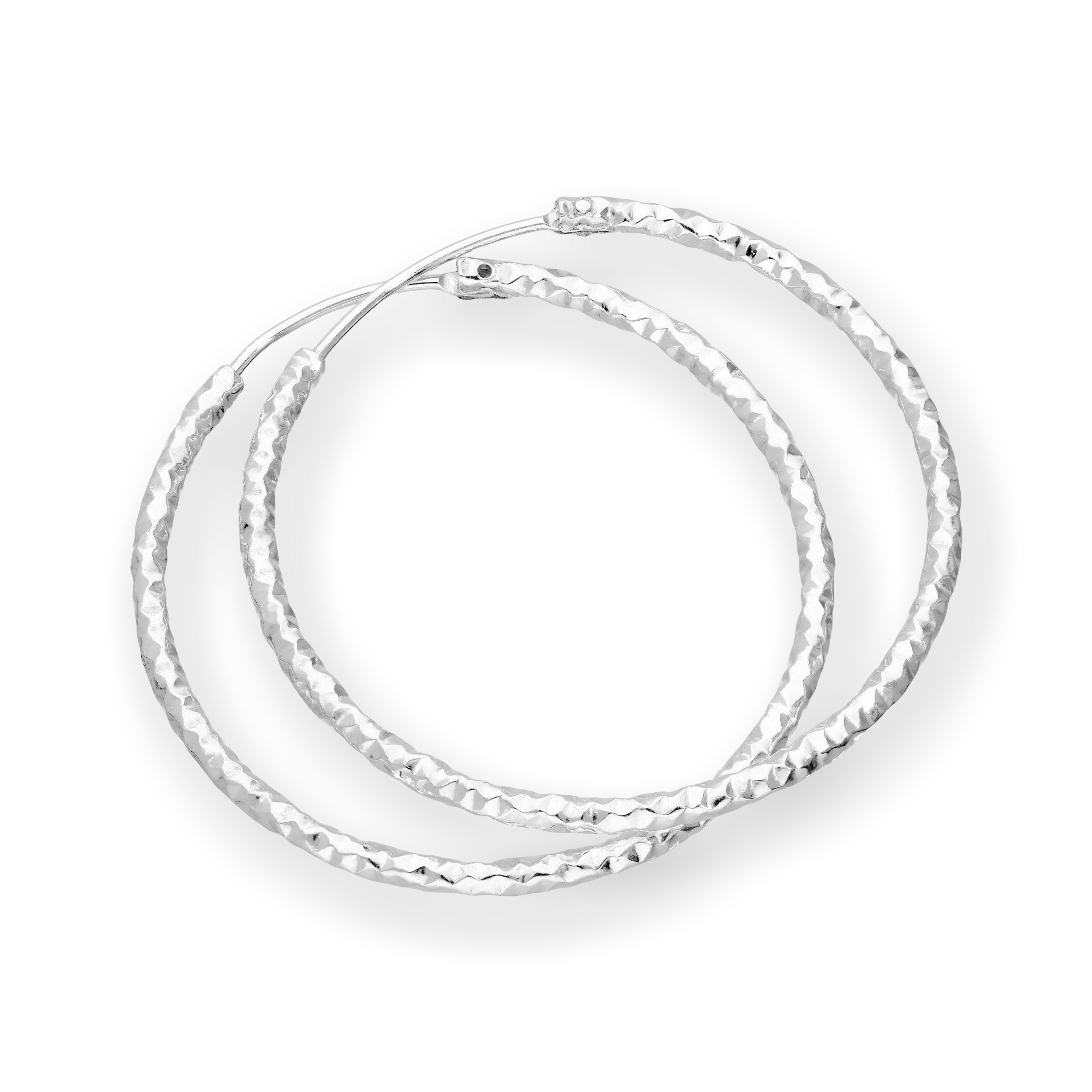 Sterling Silver Diamond Cut Hoop Earrings 15mm 18mm 25mm 28mm