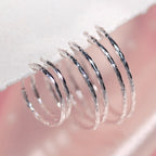 Sterling Silver Diamond Cut Hoop Earrings 18mm 24mm 28mm