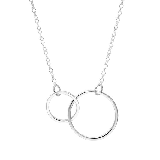 Sterling Silver Karma Circles Necklace on 17 Inch Chain
