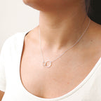 Sterling Silver Karma Circles Necklace on 17 Inch Chain