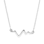Sterling Silver Heartbeat Necklace on 18 Inch Chain