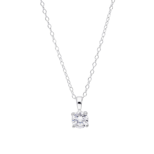 Sterling Silver & Clear CZ Crystal Pendant on 18 Chain