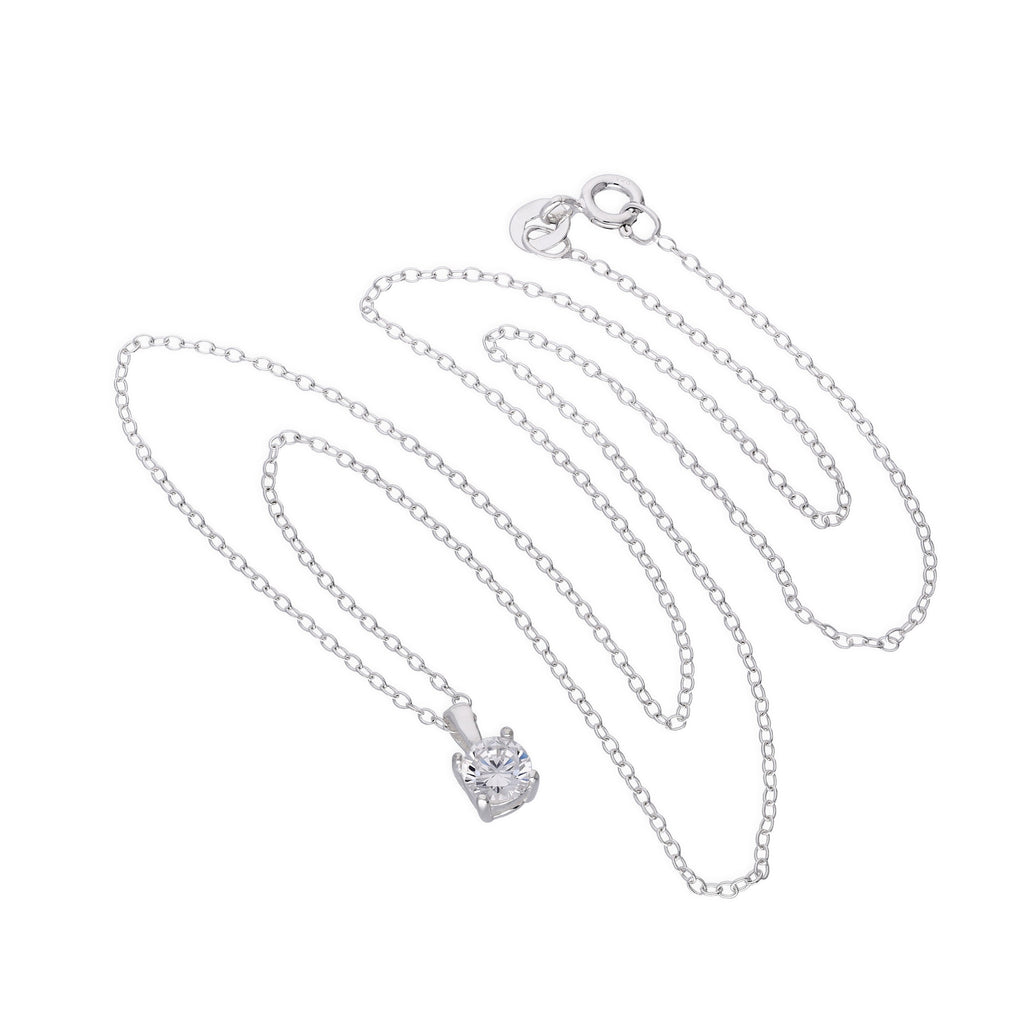 Sterling Silver & Clear CZ Crystal Pendant on 18 Chain