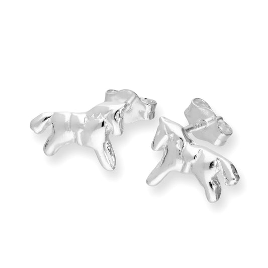 Sterling Silver Horse Stud Earrings