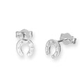 Sterling Silver Lucky Horseshoe Stud Earrings
