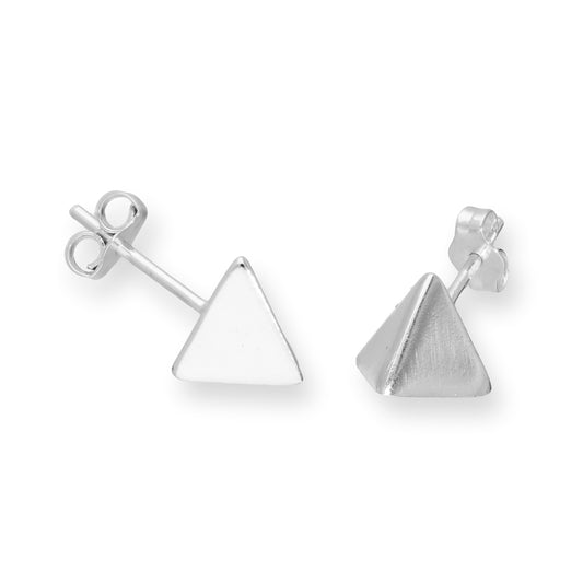 Sterling Silver Pyramid Stud Earrings