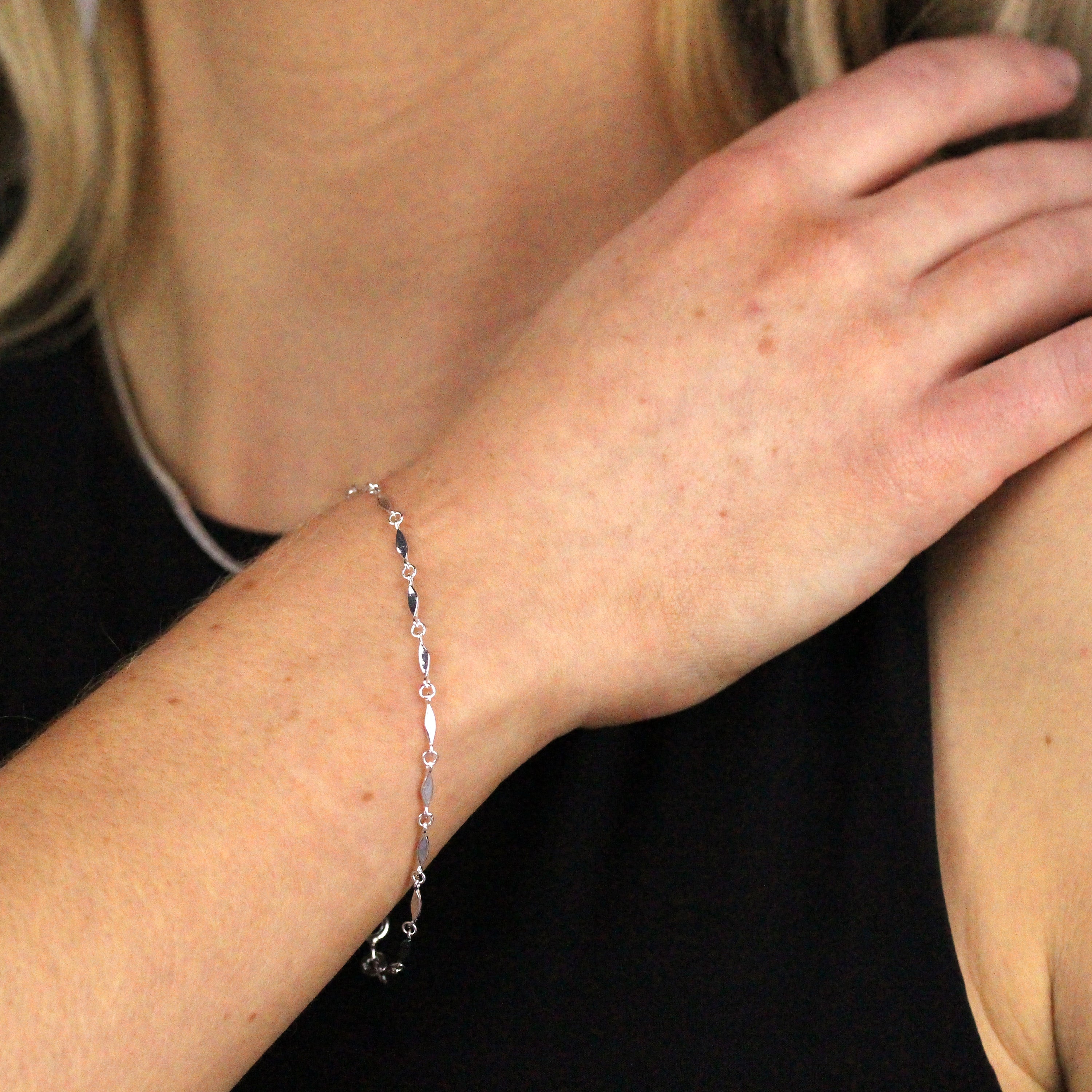 Sterling Silver 7.5 Inch Twisted Bar Bracelet