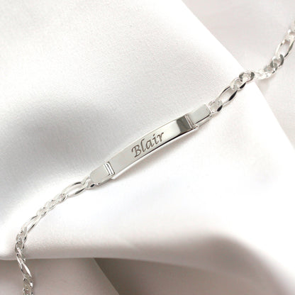 Sterling Silver Engravable ID Bracelet 5.5 Inches 6 Inches 7.5 Inches 8 Inches