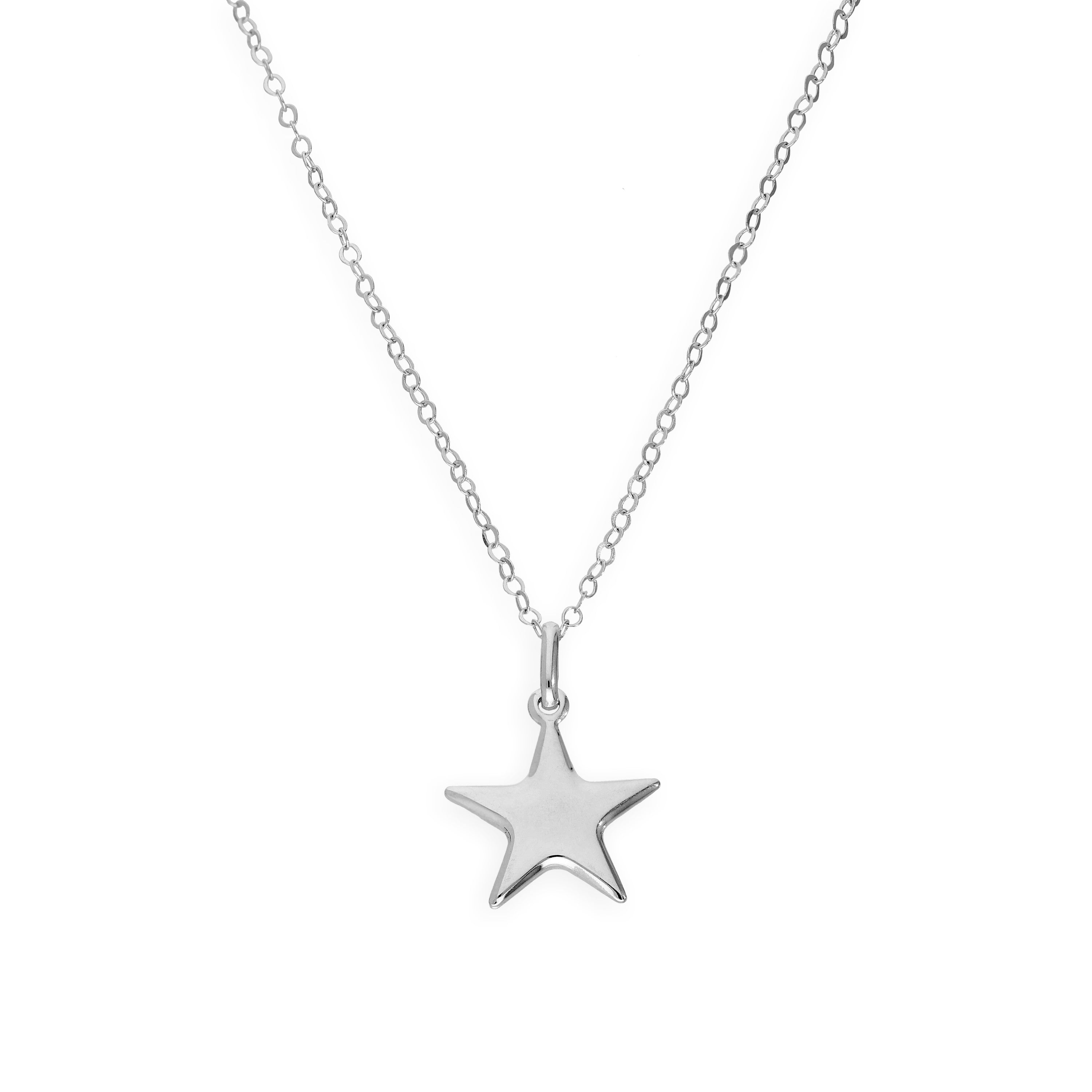 Sterling Silver Star Pendant Necklace 16 - 22 Inches
