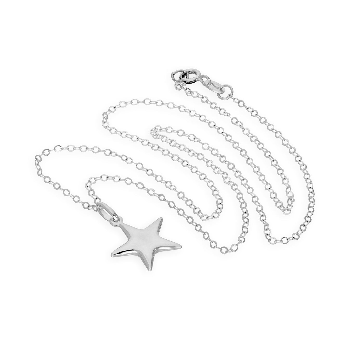 Sterling Silver Star Pendant Necklace 16 - 22 Inches