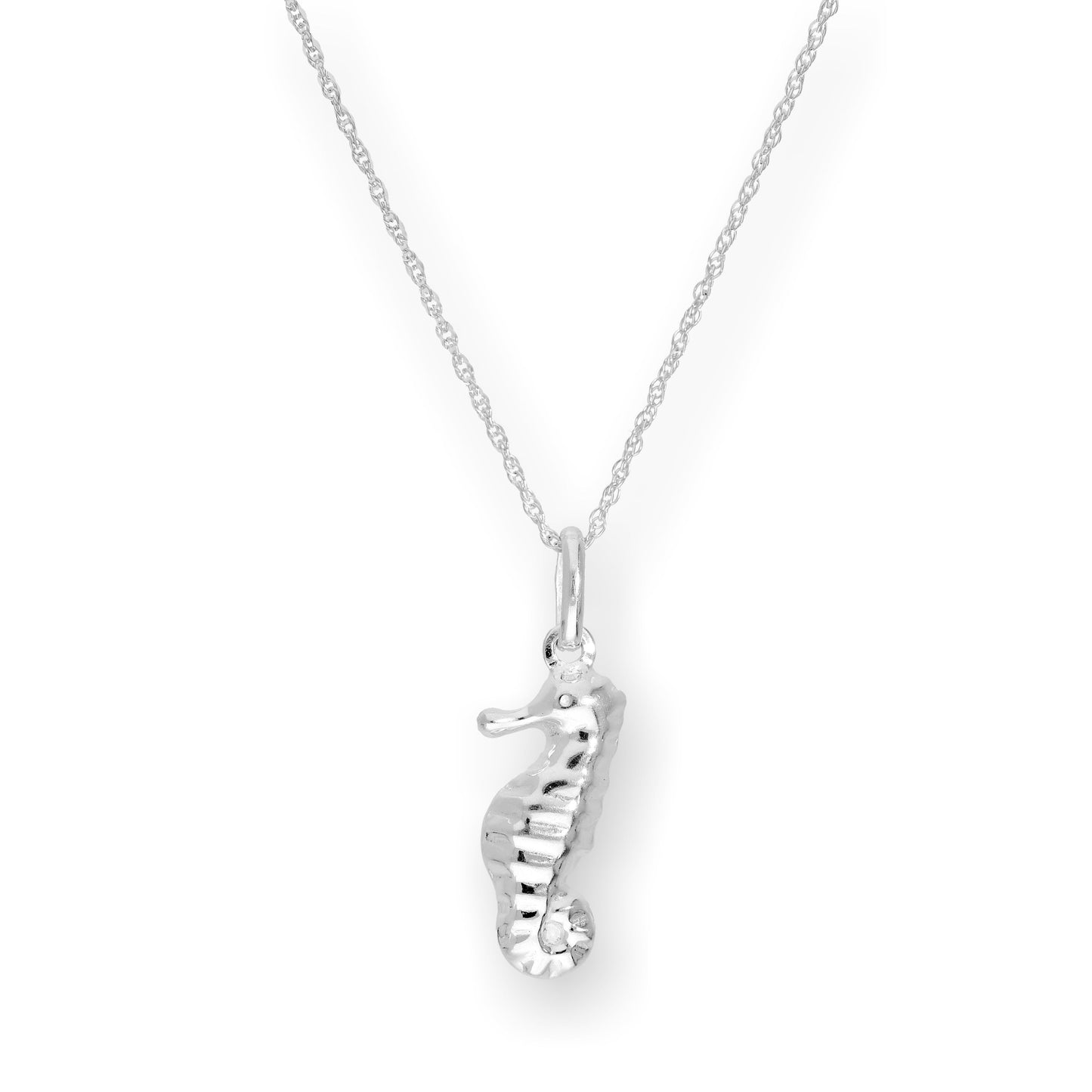 Sterling Silver Seahorse Pendant Necklace 16 - 22 Inches