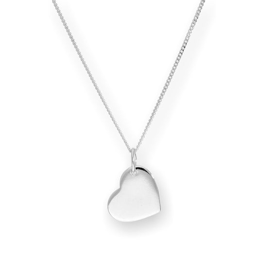 Sterlingsilber Gravierbar Herz Anhänger Halskette 40,5 - 56cm