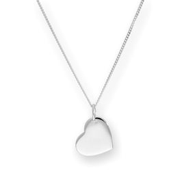 Sterling Silver Engravable Heart Pendant Necklace 14 - 32 Inches