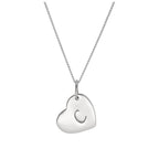 Sterling Silver Engravable Heart Pendant Necklace 14 - 32 Inches