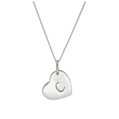 Sterling Silver Engravable Heart Pendant Necklace 16 - 22 Inches