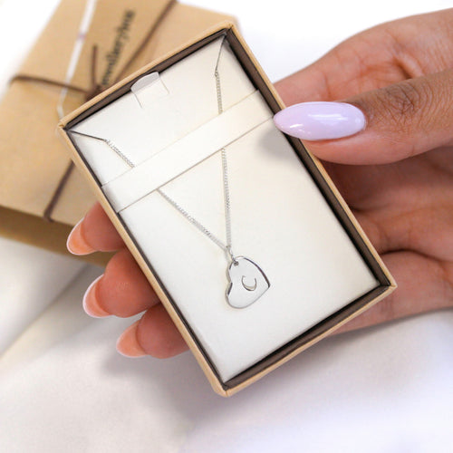 Sterling Silver Engravable Heart Pendant Necklace 14 - 32 Inches
