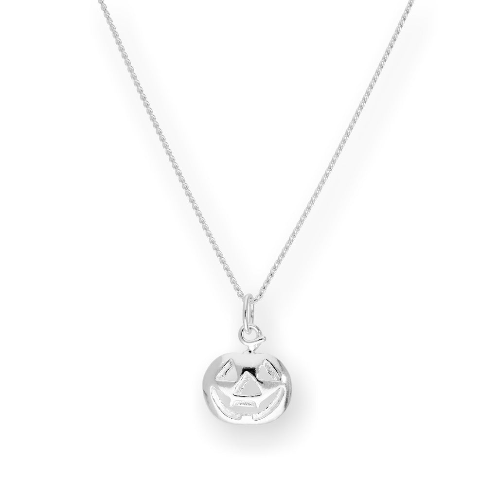 Sterling Silver Pumpkin Pendant Necklace 14 - 28 Inches