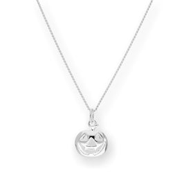 Sterling Silver Pumpkin Pendant Necklace 14 - 28 Inches