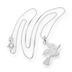 Sterling Silver Witch on a Broomstick Pendant Necklace 14 - 22 Inches