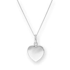 Sterling Silver Engravable Heart Pendant Necklace 14 - 32 Inches