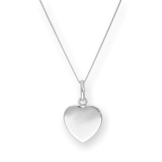 Sterlingsilber Gravierbar Herz Anhänger Halskette 40,5 - 56cm