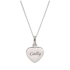 Sterling Silver Engravable Heart Pendant Necklace 14 - 32 Inches