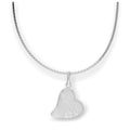 Sterling Silver Frosted Heart Pendant Necklace 16 - 22 Inches