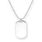 Sterling Silver Engravable Large Dog Tag Pendant Necklace 14 - 22 Inches