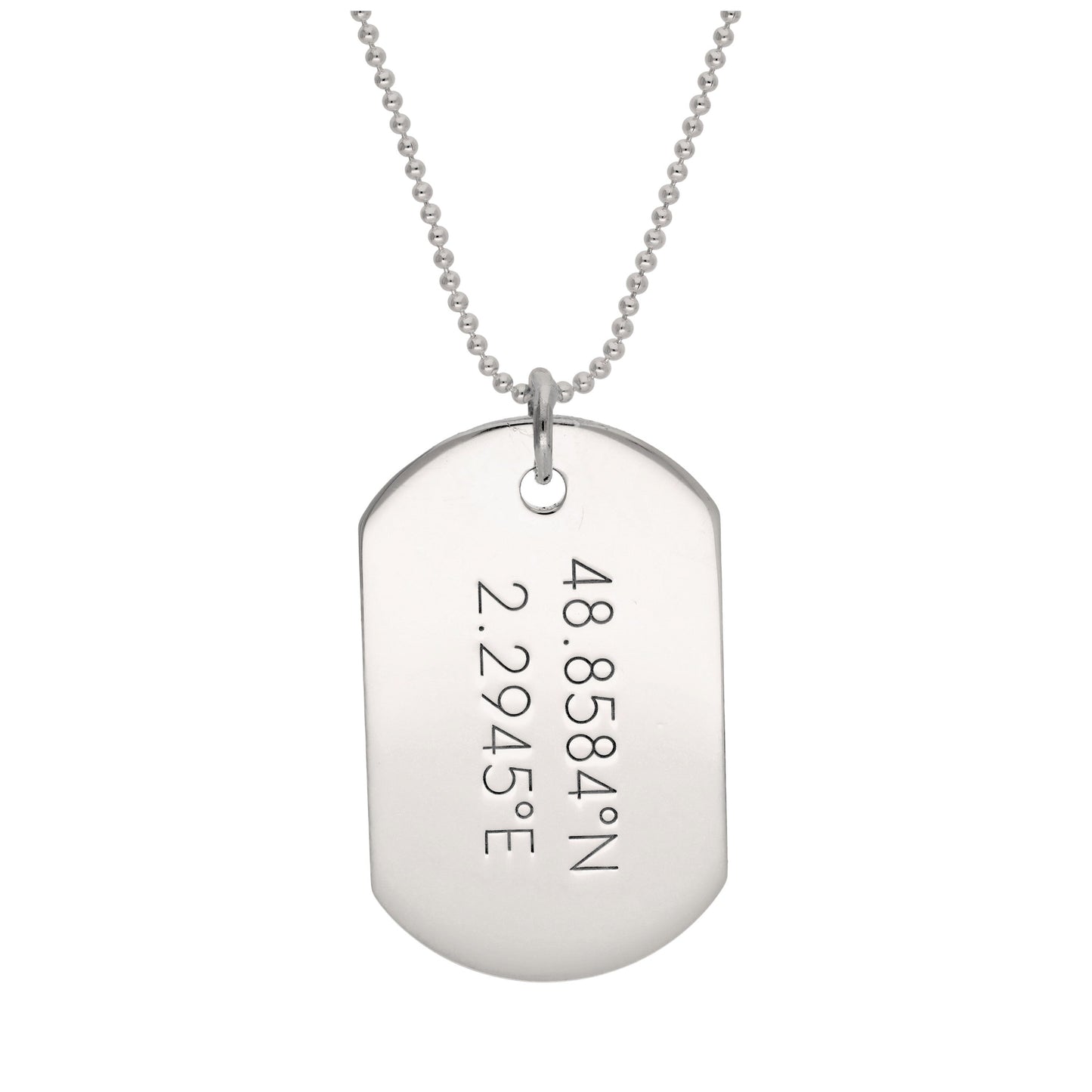 Sterling Silver Engravable Large Dog Tag Pendant Necklace 14 - 22 Inches