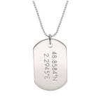 Sterling Silver Engravable Large Dog Tag Pendant Necklace 14 - 22 Inches