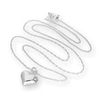 Sterling Silver Puffed Heart Pendant Necklace 16 - 22 Inches