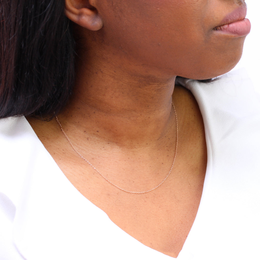 Rose Gold Plated Sterling Silver Trace Chain 14 16 18 20 22 Inches