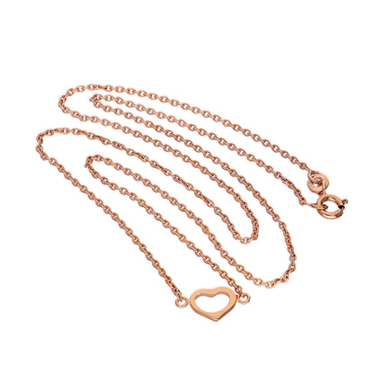 Rose Gold Plated Sterling Silver Heart Pendant on 18 Inch Chain