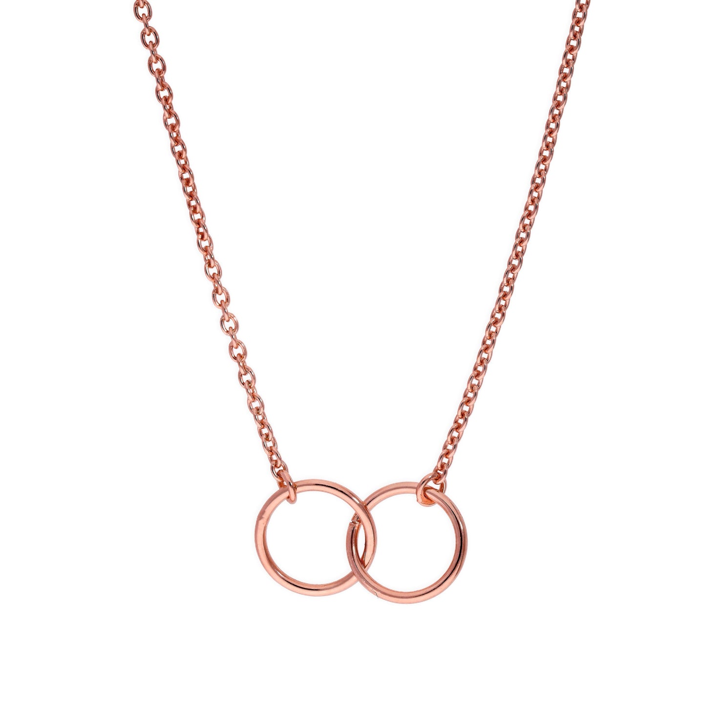 Rose Gold Plated Sterling Silver Karma Circle Pendant on 18 Inch Chain
