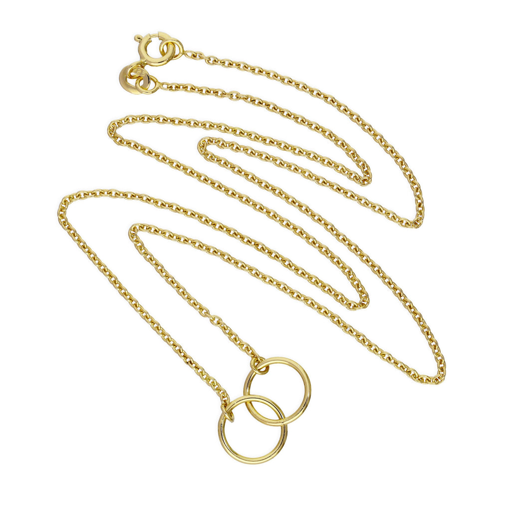 Gold Plated Sterling Silver Karma Circle Pendant on 18 Inch Chain