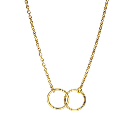 Gold Plated Sterling Silver Karma Circle Pendant on 18 Inch Chain