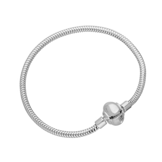 Sterling Silver Bead Charm Bracelet 6 Inches - 8 Inches