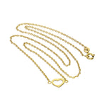 Gold Plated Sterling Silver Heart Outline 18 Inch Necklace