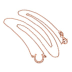 Rose Gold Plated Sterling Silver Lucky Horseshoe Necklace