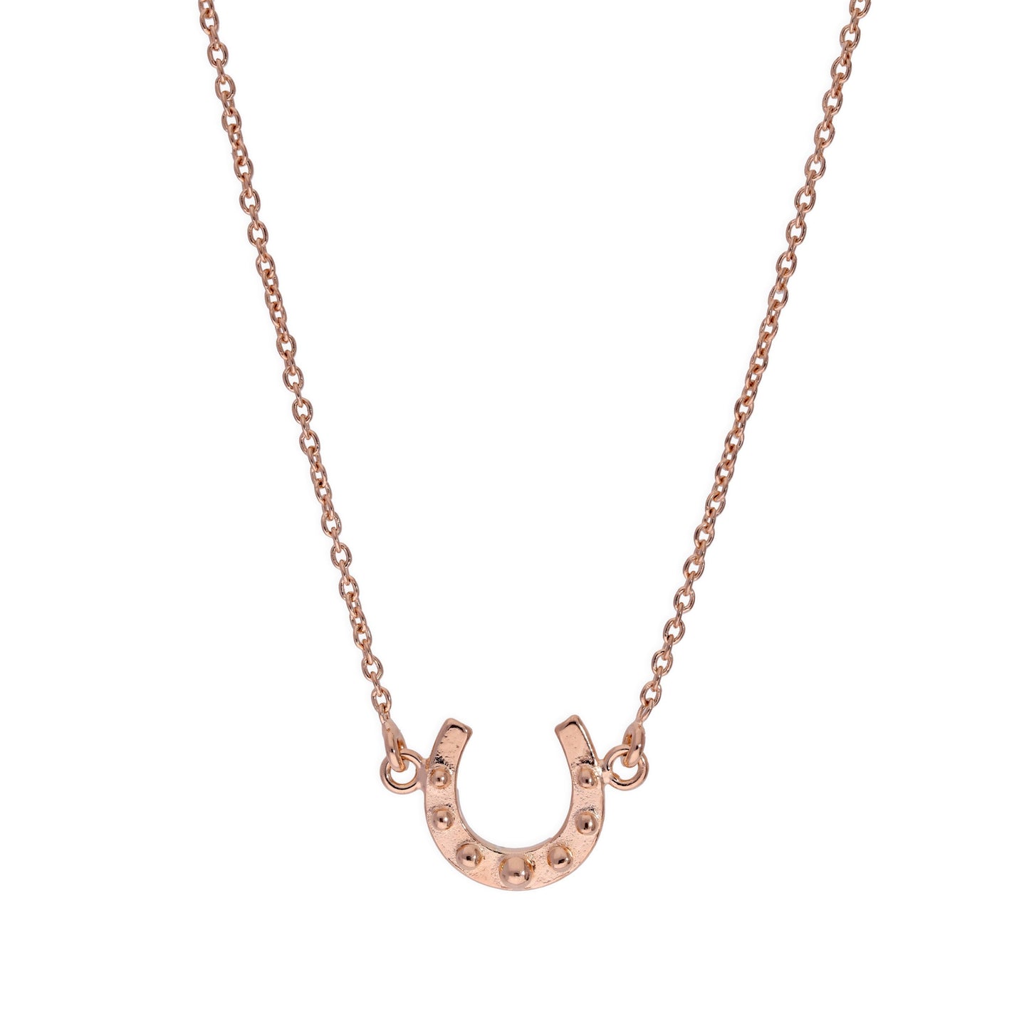 Rose Gold Plated Sterling Silver Lucky Horseshoe Necklace