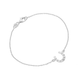 Sterling Silver Lucky Horseshoe 7 Inch Bracelet