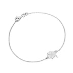 Sterling Silver Four Leaf Clover 7 Inch Bracelet
