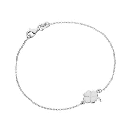 Sterling Silver Four Leaf Clover 7 Inch Bracelet