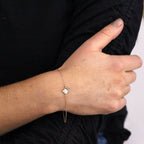 Rose Gold Plated Sterling Silver Four Leaf Clover 7 Inch Bracelet