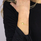 Gold Plated Sterling Silver Four Leaf Clover 7 Inch Bracelet